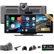 SCUMAXCON Wireless Carplay Auto Auto Auto 10,26 colių autoradio Airplay 4K Dashcam Loop Recording IPS jutiklinis ekranas GPS navigacija Bluetooth AUX USB FM Multimedian Lagger
