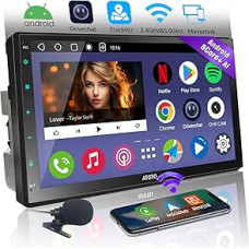 2 DIN Android Car Radio with Display - ATOTOEXCEL 8Core Fully Laminated with Bluetooth Touch Screen, Android Car Wireless & Carplay, Voice Control, Navigation GPS, A6PF No MiC (7 Inch No Mic)