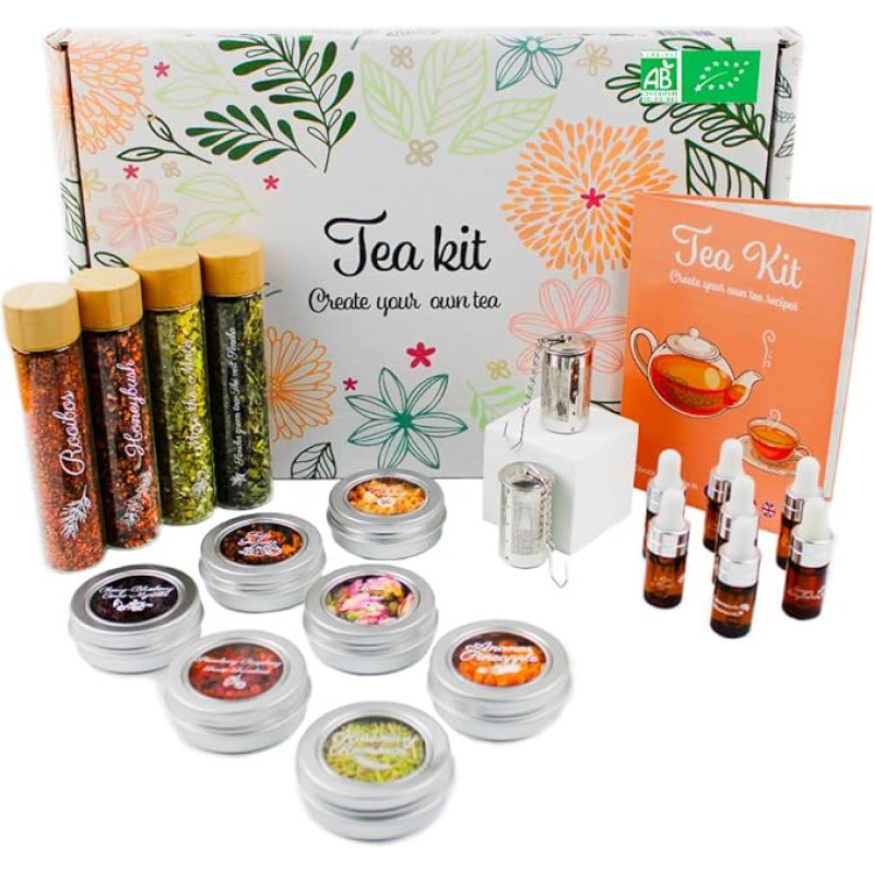 L&G® - Arbatos rinkinys paruošimui ir degustacijai - dovanų idėjos - dovanų rinkinys arbatai, pasidaryk pats, originalus, Kalėdoms, gimtadieniui, aukštos kokybės ingredientai ir priedai