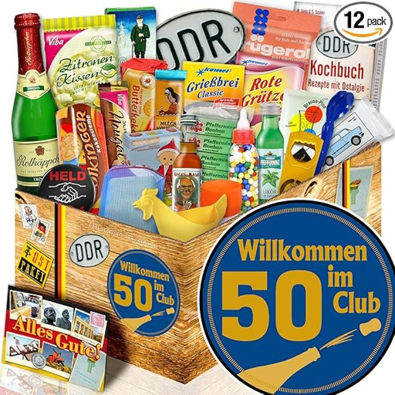 Wilkommen im Club 50 Dovanų rinkinys Nostalgija Gimtadienis 50 Partneris