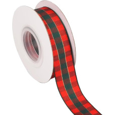 Miaija Tartan Ribbon Plaid Wired Edge Christmas Buffalo Plaid Gift Ribbon DIY Christmas Decoration for Bows and Christmas Wreaths 22M