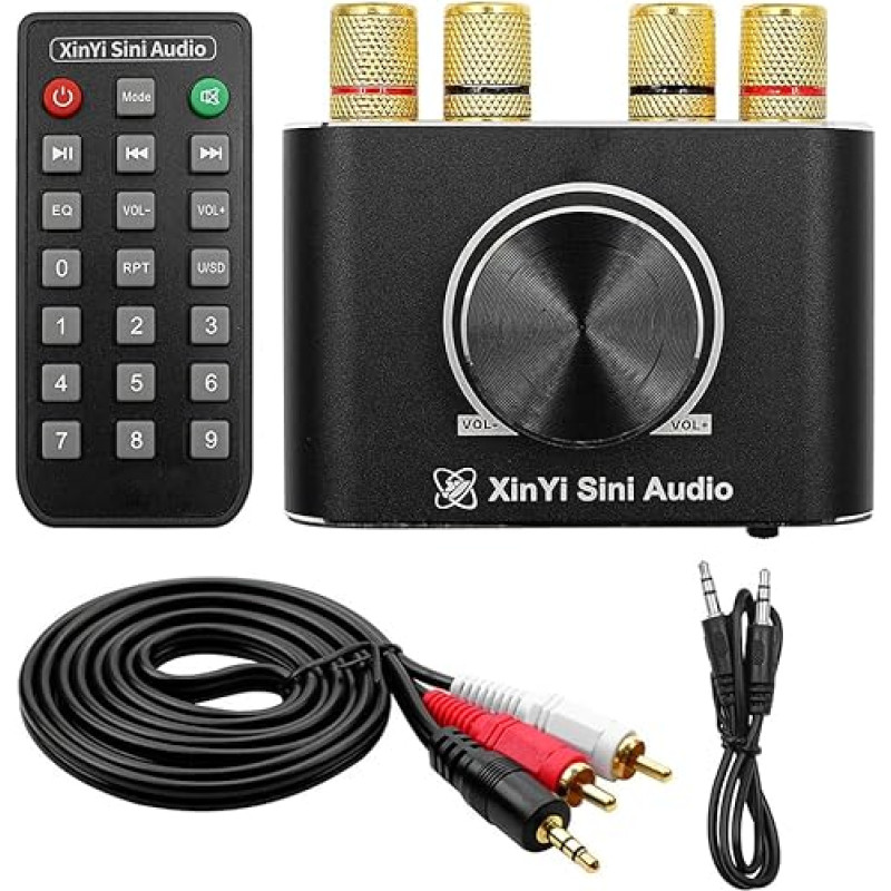 DollaTek Remote Control HIFI Bluetooth 5.1 Amplifier board Class D 15Wx2 two-channels Stereo Digital Power Audio U-Disk Music App AMP Amplificador Home Theater