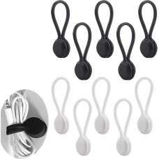Magnetische Kabelbinder, zum Aufstecken, zum Bündeln und Organisieren, Handy-Ladegerät, Maus, Audio-Computer, wiederverwendbare Befestigung, Kabelbinder für Zuhause, Büro, Küche, Schule, 10 Stück