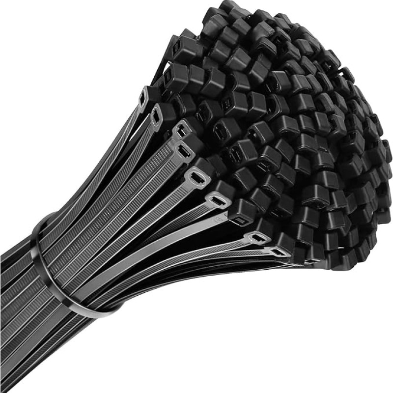 Cable Ties 100mm x 2.5mm Black 300 Pieces Nylon Cable Ties for Wire Management Black Cable Ties Heavy Duty Cable Ties 300 Pieces