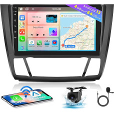 Hikity 8 Core 4+64GB Android 13 Car Radio Wireless CarPlay Android Car for BMW 1 Series E81 E82 E87 E88 2004-2011 Radio Screen 9 Inch Mirror Link Bluetooth FM RDS GPS WiFi HiFi Reversing Camera