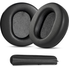 YunYiYi TT-BH046 Replacement Ear Pads Compatible with TaoTronics TT-BH046 Headset Upgrade Ear Pads with Softer Protein Leather, High Density, Noise Cancelling Foam, Round Ear Pads, 90MM
