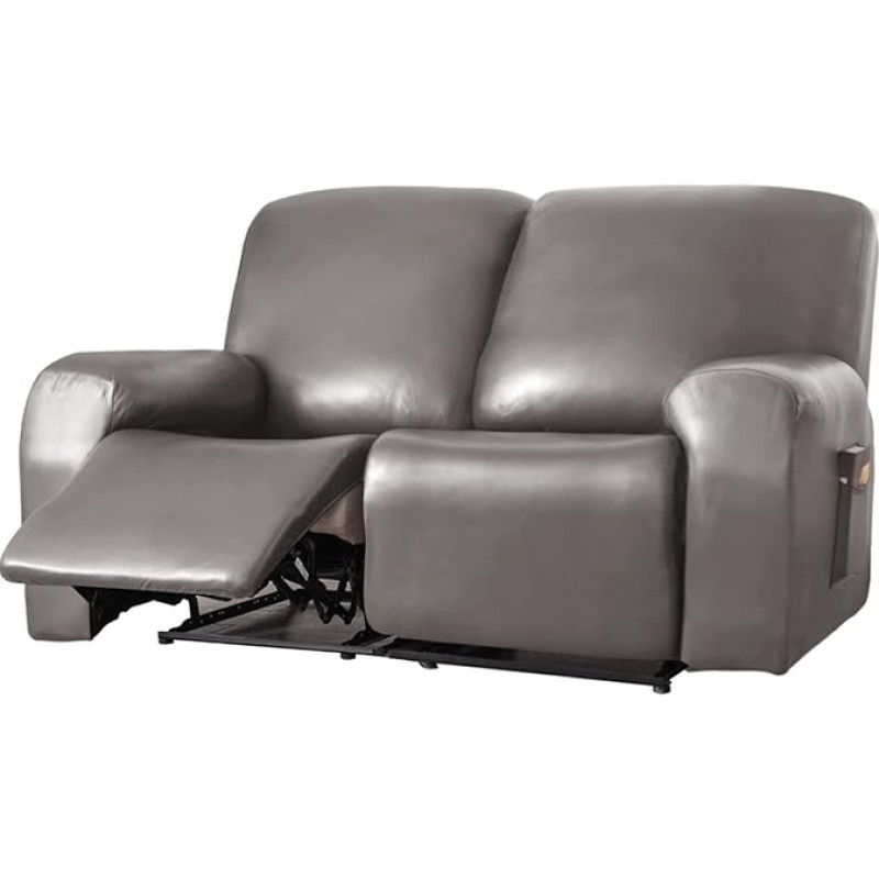 SHUOJIA 6 dalių sofos užvalkalų rinkinys, pagamintas iš vandeniui atsparios odos, PU denio kėdės, Split Stretch Couch Slipcover, pakreipti sofos užvalkalai 2 vietų sofos užvalkalams, skalbiami (Taupe)