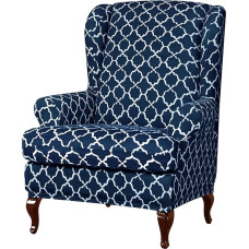 Wingback Chair Covers, Slipcovers, 2 Piece Stretch Wing Chair Covers, Spandex Slipcovers for Wingback Chairs, Sofa Covers, Wingback Armchair Covers, Super Soft Chair Cover, Non-Slip Furniture