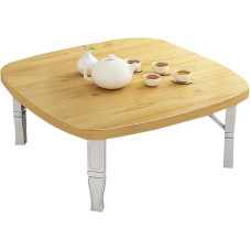 Japanischer klappbarer Bodentisch, Esstisch, hölzerner klappbarer Couchtisch, niedriger Tisch zum Sitzen auf dem Boden, platzsparender quadratischer Tatami-Tisch, kleiner Kotatsu-Tisch (Durchmesser 2