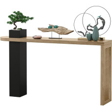 Rustic Industrial Console Table for Entryway and Living Room, Modern Wooden Sofa Table with Easy Assembly, TV Console Behind Coffee Table, Farmhouse Style Furniture, Wood Color