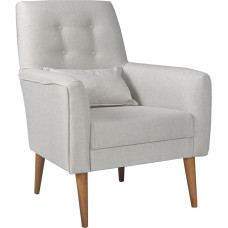 Gozos Mammo Series Wing Chair, High-Quality Chair Made of Linen Fabric, Living Room Furniture, Decorative and Comfortable Reading Chair, Relaxing Chair with Wooden Leg, 97 x 72 x 66 cm, Cream