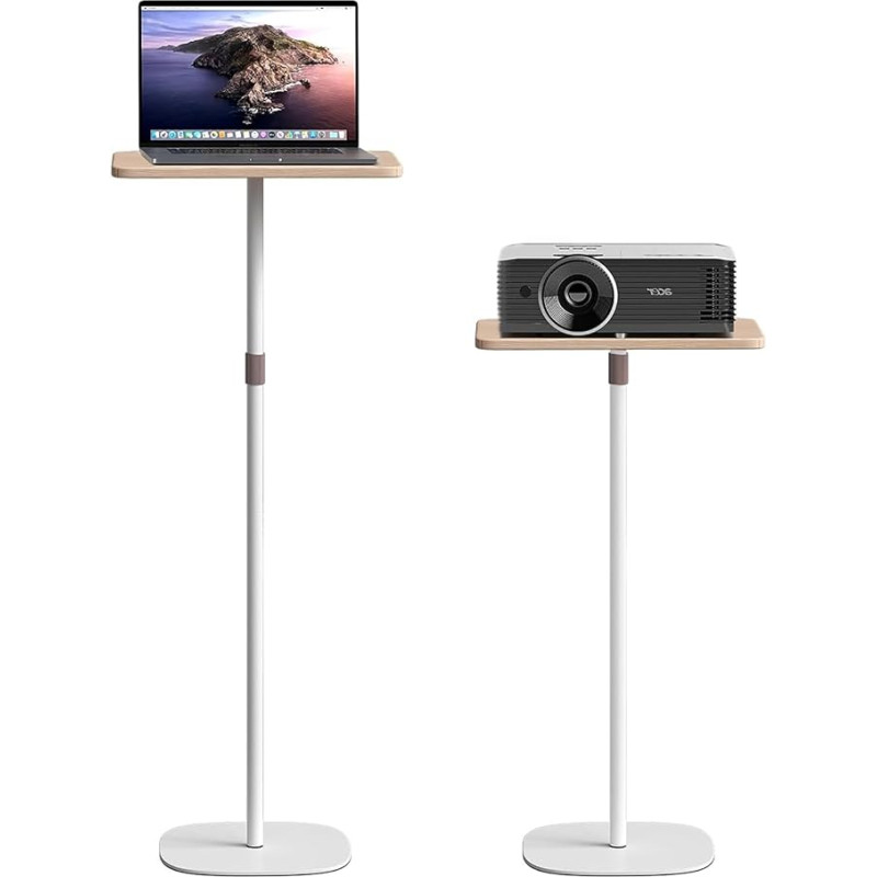 DFENG stovimas stalas, reguliuojamo aukščio stalas, mobilus stovimas stalas su 46-120 cm nešiojamojo kompiuterio stovu, kilnojamas kompiuterio stalas, mobilus nešiojamas podiumo stovas mokyklai, biurui, bažnyčiai (baltas)