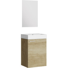 Baikal 280034041 Ceramic Wash Basin and Mirror 1 Door Ideal for Toilets or Small Bathrooms Melamine 16 Natural 45 x 36 x 60 cm Pack of 10