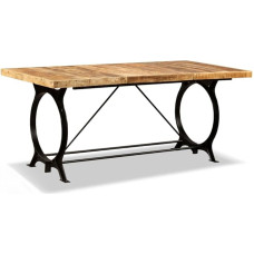 vidaXL Solid Rough Mango Wood Dining Table 180 cm Home Kitchen Furniture Desk