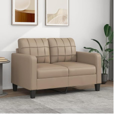 LAPOOH 2-Seater Sofa, Cappuccino Brown, 120 cm, Faux Leather, Sofa Living Room, Youth Sofa, Relaxing Sofa, Sofas & Couches, Sofa for Bedroom, Youth Kids' Room
