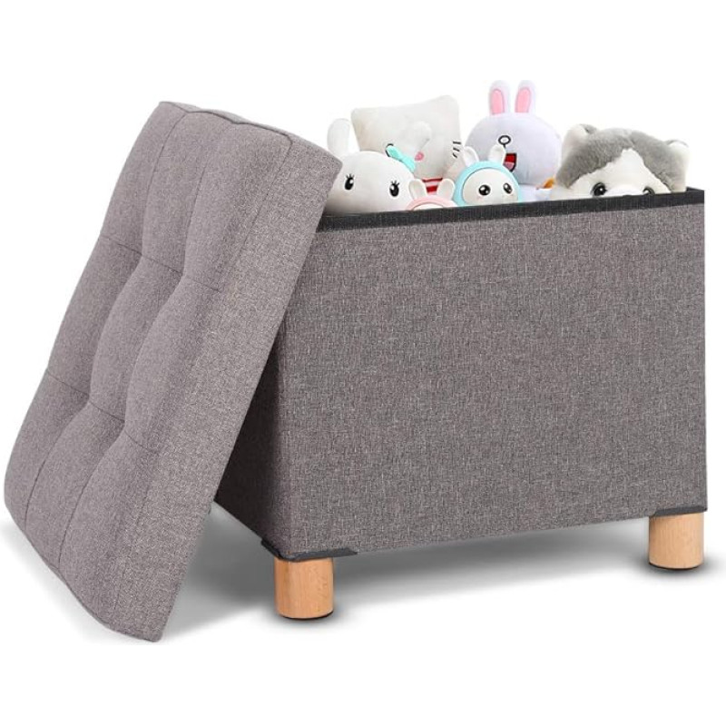 Ejoyous Didelė saugykla Krūtinės taburetė su saugojimo erdve Erdvė Paminkštintas kubas Kojų atrama Sulankstoma saugojimo dėžė žaislams ir kojų poilsiui gyvenamajame kambaryje