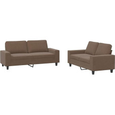 ULUYYYUC Wohnzimmer Möbel Camping Sofa Sofos ir sofos Schlafcouch - 2-TLG. Sofagarnitur Braun Stoff für Garten Terrasse Lounge Party