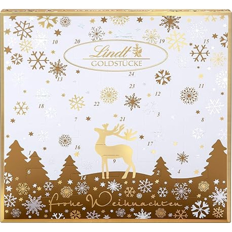 Lindt Chocolate Gold Pieces Advent Calendar 2023, 156 g, Adevent Calendar with 24 Sweet Surprises, Chocolate for the Christmas Season, Chocolate Gift