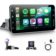 Android 13 Autoradio 1 DIN Kabelloses Carplay Android Auto, Podofo 9 Zoll jutiklinis ekranas 4G+64G Radijas BT 5.0 FM/RDS GPS HiFi EQ WiFi Lenkradsteuerung Rückfahrkamera