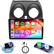 4G+64G Carplay Autoradio für Nissan Qashqai J10 2006-2016 mit Wireless Carplay Android Auto,Hodozzy 9 Zoll Touchscreen Autoradio Android mit Navi GPS,Bluetooth,WiFi, 32EQ,FM/RDS Radio,Rückfahrkamera