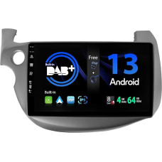SXAUTO - Built-in DAB - Android 12 IPS Car Radio for Honda Fit (2008-2013) - Built-in Carplay/Android Car - LED Camera + Mic - 4G + 64G - 360-CAM Steering Wheel Control Fast Boot WiFi AHD - 2 DIN 10.1
