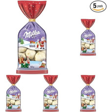 Milka Christmas Baubles White 1 x 100 g I Christmas Chocolate Single Pack I Advent Calendar Chocolate White I Sweets for Christmas Made of 100% Alpine Milk Chocolate (Pack of 5)