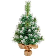 Small Artificial Christmas Tree, Uten Christmas Tree with Snow 60 cm, Heavy Base, for Christmas Decoration