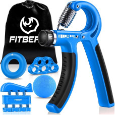 FitBeast Hand Trainer Finger Trainer, Grip Strength Trainer Training Set - 5 Pack, Adjustable Grip Trainer, Finger Training Device, Wrist Trainer, Training Ring & Stress Relief Grip Ball