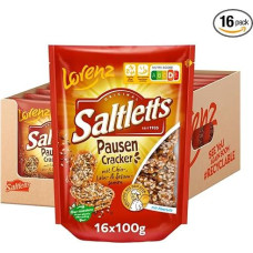 Lorenz Snack World Saltletts Breaks Cracker, Pack of 16 (16 x 100 g)