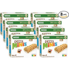 CINI MINIS batonėliai, cinamono skonio dribsniai, traškūs užkandžiai su pilno grūdo kviečiais ir kalciu, skirti vaikams, 8 vnt. (4 x 25 g)