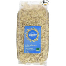 Davert 4 Grain Flakes Organic Country Pack of 6 (6 x 500 g)