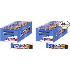 Knoppers NussRiegel – 24 x 40g – Schokoriegel mit Milch- und Nugatcreme, Haselnüssen, Karamell und Vollmilchschokolade (Packung mit 2)