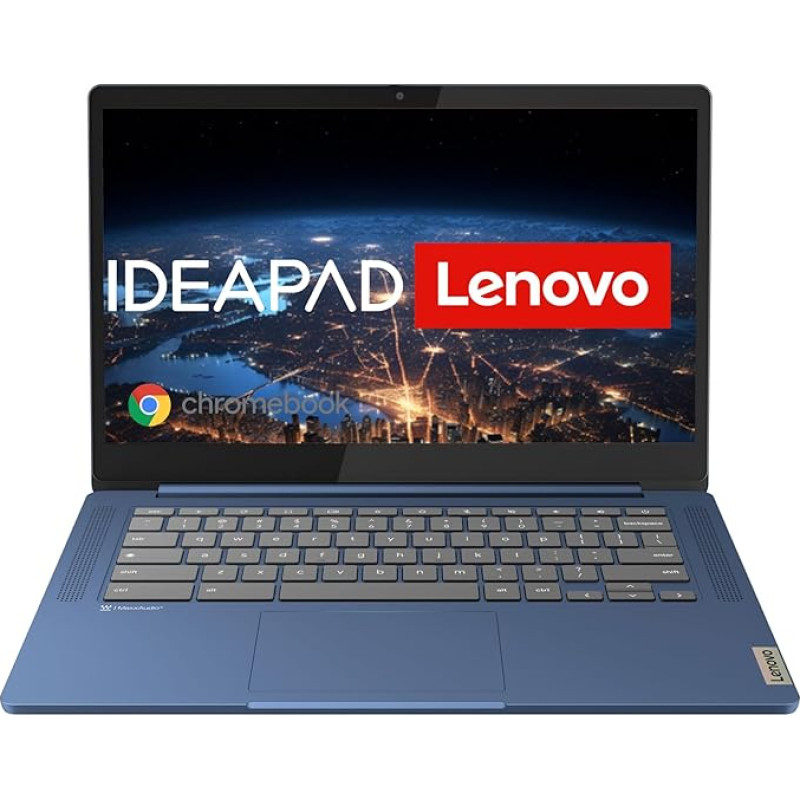 Lenovo Chromebook IdeaPad Slim 3 | 14 colių Full HD ekranas | MediaTek Kompanio 520 | 4 GB RAM | 64 GB SSD | ARM Mali-G52 grafika | Chrome OS | QWERTZ | Mėlyna