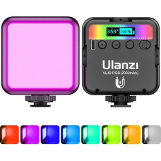 Video Light RGB, ULANZI VL49 LED Video Light with 2000 mAh Battery, Camera Light Small Dimmable 2500 K-9500 K, Back Magnets, Photo Light Compact for Macro Shopping, Product Photography and YouTube Vlogs