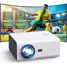 YUZINO 2024 mini projektorius, elektrinis fokusavimas, trapecijos korekcija, priartinimas, 15 000 liumenų, 