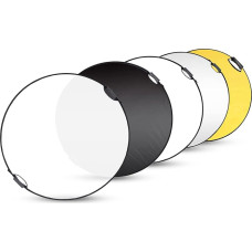 Selens 5 in 1 Reflektor 110CM Rund Fotografie Faltreflektor Tragbarer Faltbarer Diffusor Reflector Gold/Silber/Weiß/Schwarz/Transparent für Fotografie Foto Studio Beleuchtung Außenbeleuchtung