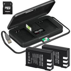 ENEL9/ENEL9E/ENEL9A Replacement Battery 2400 mAh with LCD Built-in USB Cable Charger with Type C Port for Nikon D40 D40x D60 D3000 D5000 Digital Camera