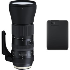 TAMRON A022E SP 150-600mm F/5-6.3 Di VC USD G2 Canon Black & WD Elements Nešiojamasis išorinis kietasis diskas 2TB (mobilioji saugykla, USB 3.0 sąsaja, 