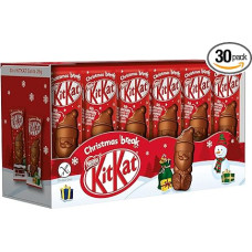 KitKat Nestlé KitKat Mini Santa Claus Made of Delicately Melting Milk Chocolate with Crispy Pieces, Individually Wrapped, Pack of 30 (30 x 29 g)