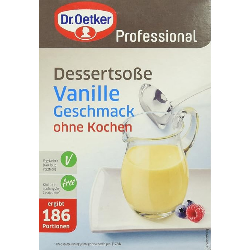 Dr. Oetker Professional Dessert Sauce Vanilla Flavour, No Boiling, Sauce Powder in 1 kg Pack, 1-39-206072