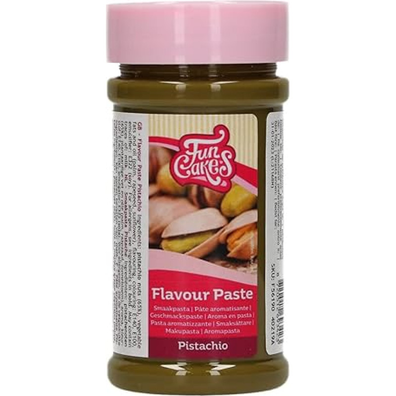 FunCakes Pistachio Flavour Paste - Food Flavour - Good Taste - Perfect for Decorating Cakes - Suitable for Dough and Fillings - 80g