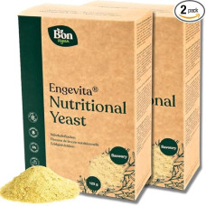 Engevita Inactive Yeast Flakes by Bon Vegan Nutritional Yeast Flakes Vegan Gluten Free Cheese Substitute GMO Free Nutritional Yeast Flakes without Added Vitamins - 2 x 125 g