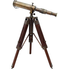 Nautical Telescope Brass Pirate Solid Spyglass Wood Decorative Tripod