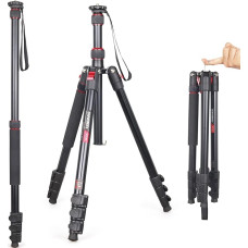 Profesionalus fotoaparato trikojis INNOREL RT30, lengvas aliuminio lydinys, maksimalus aukštis 187,5 cm, greitas apvertimo uždarymas, skirtas DSLR fotoaparato įrašams, apkrova 15 kg (tik trikojis)