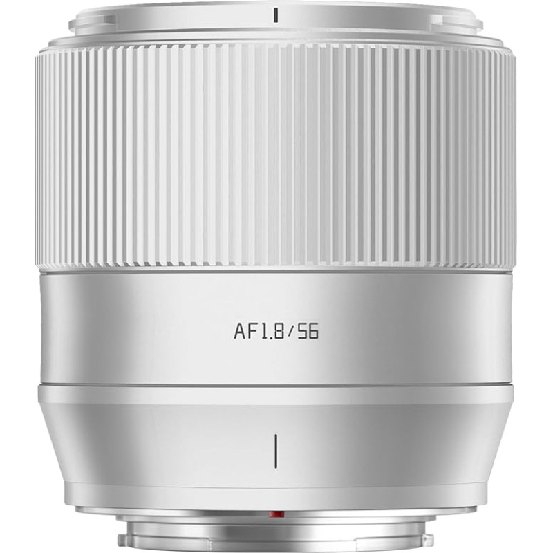 TTARTISAN 56 mm F1.8 Auto Focus APS-C Camera Lens for Sony E Mount Metal Lightweight Camera Lens Supports Eye Tracking (Silver)