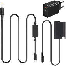Raeisusp PD USB-C kabelis AC8 ir BLK22 baterijos manekenas DMW-DCC17 DC jungtis, skirta Panasonic Lumix S5 DC-S5 DC-S5K