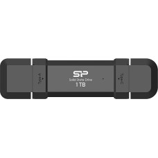 Silicon Power DS72 Solid State Drive Portable USB 3.2 Gen 2 Type-C/Type-A 1TB Black