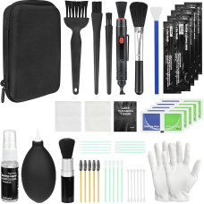 20-in-1 Professional Camera Cleaning Kit Lens Cleaning Kits for DSLR Camera Lenses Filter Mobile Phones with Lens Cleaning Pen, Lens Brush, Rocket Blower, Cleaning Cloth