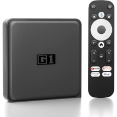 G1 Android TV Box 11.0, Smart TV Box 4GB+32GB Quad Corex-A55 Support 4K 2.4/5.0GHz WIFI6 BT5.0 AV1 10/100M Ethernet HDMI 2.0 TV Box, Compatible with Dolby Vision and Audio, Voice Assistant