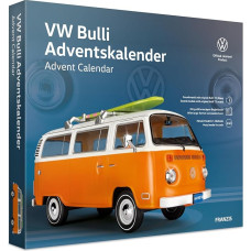 FRANZIS 67223 VW Bulli Advent Calendar Including Metal Model Car in Scale 1:43, Sound Module with Original VW Bulli T2 Sound and Large Format Accompaniment Book From 14 Years